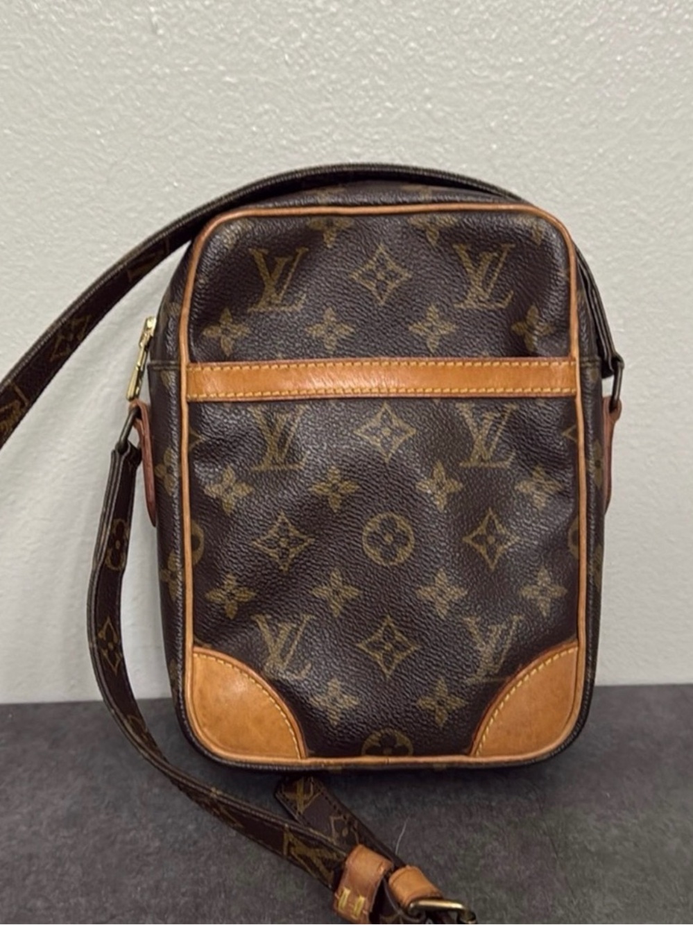 Louis Vuitton Danube JR Monogram crossbody Bag VINTAGE EUC with dustbag and COA